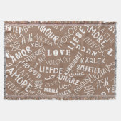 Couverture Love Text Jeter Blanket Word multilingue (Devant)