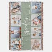 Couverture Love You Grandma 8 Photo Collage Sage Green (devant Vertical)