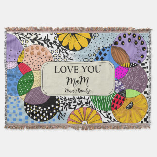 Couverture "Love You Mom" Personalized Abstract Throw Blanket