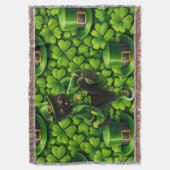 Couverture Lucky leprechaun black cat Saint Patrick's Day Pat (devant Vertical)