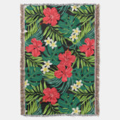 Couverture Luna Hibiscus Garden Hawaiian - Rouge et Noir (devant Vertical)