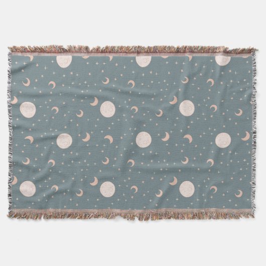 Couverture Lune et étoiles - bleu (Devant)