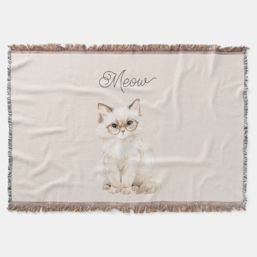 Couverture Lunettes de chat blanc crème (Devant)