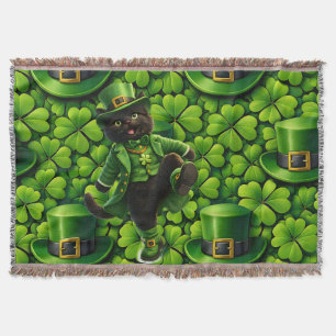 Couverture Lutin chanceux chat noir Saint Patrick jour de la 