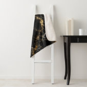 Couverture Luxueuse Sherpa Marbre Doré | Noir & Or (En situation)