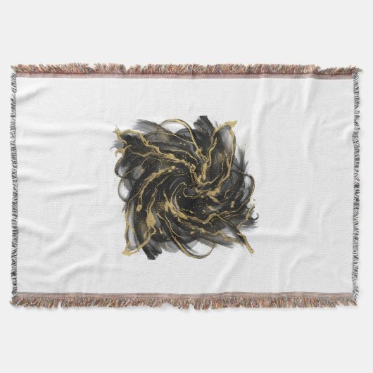 Couverture Luxury Gold and Black Abstract Marble Ink Flow (Devant)