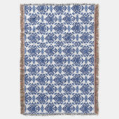 Couverture Luxury Royal Blue and White Baroque Floral Pattern (devant Vertical)