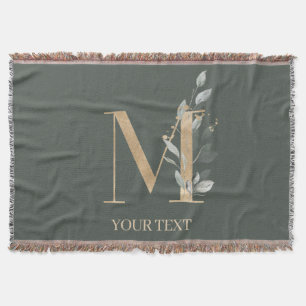 Couverture M Monogramme Floral Personnalisé