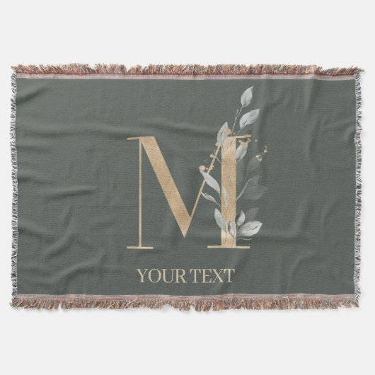 Couverture M Monogramme Floral Personnalisé (Devant)