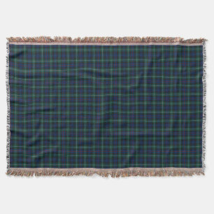 Couverture Mackenzie Clan Royal Blue et Forest Green Tartan