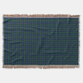 Couverture MacLeod of Skye Clan Plaid bleu foncé et vert (Devant)