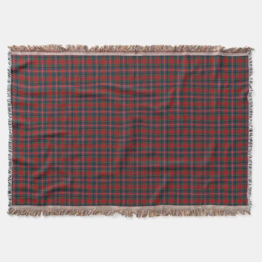 Couverture MacPherson Clan Rouge et Royal Blue Tartan (Devant)