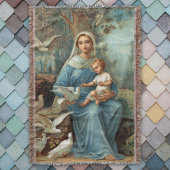 Couverture Madonna Bleue Française Lance Blanche