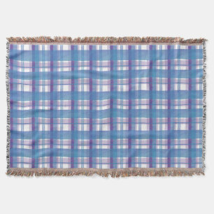 Couverture Madras Plaid Blue et Purple