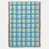 Couverture Madras Plaid Green et Blue (devant Vertical)