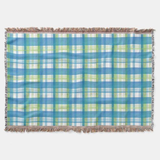 Couverture Madras Plaid Green et Blue (Devant)