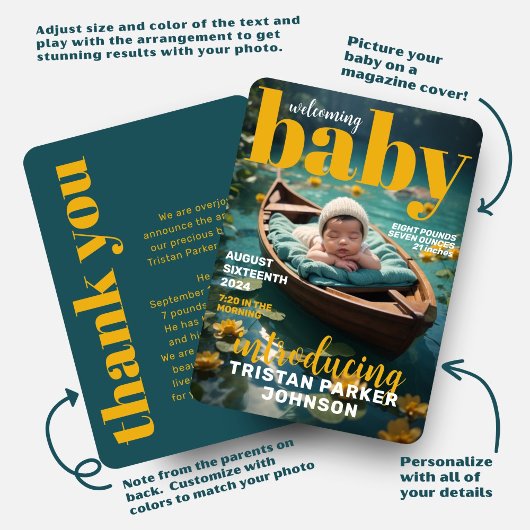 Couverture Magazine Gras Faire-part de naissance m