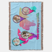 Couverture Magnifique Multicolor World Map Photo Collage (devant Vertical)