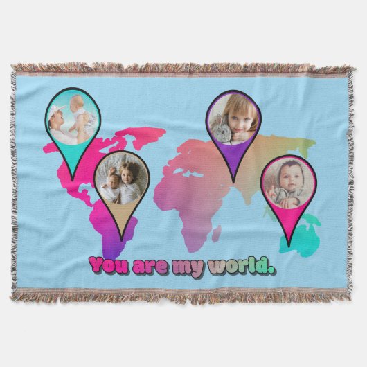 Couverture Magnifique Multicolor World Map Photo Collage (Devant)