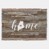 Couverture Maine État d'origine Personnalisé Aspect Bois Rust (Devant)