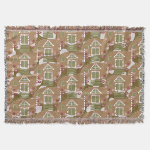 Couverture Maison en pain d'épice campeur rose  