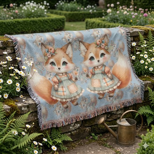 Couverture Maisonnette Capriceuse Florale Pastel Renard