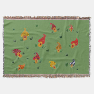 Couverture Maisons de champignons Thon Blanket