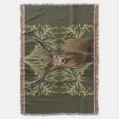 Couverture Majestic Stag Abstraite Green Forest (devant Vertical)