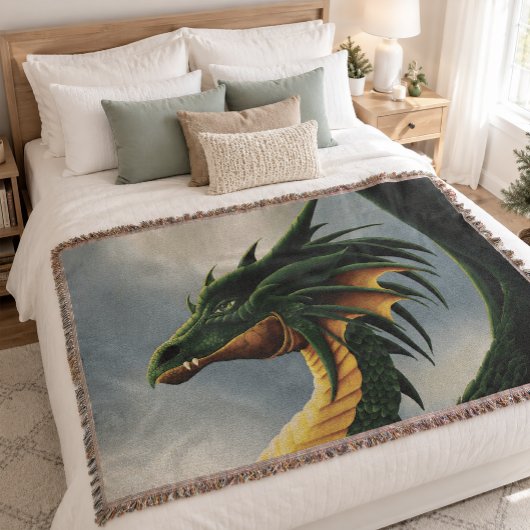 Couverture Majestueux dragon vert émeraude de fantasy