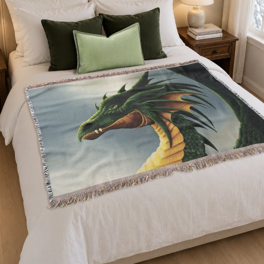 Couverture Majestueux dragon vert émeraude de fantasy
