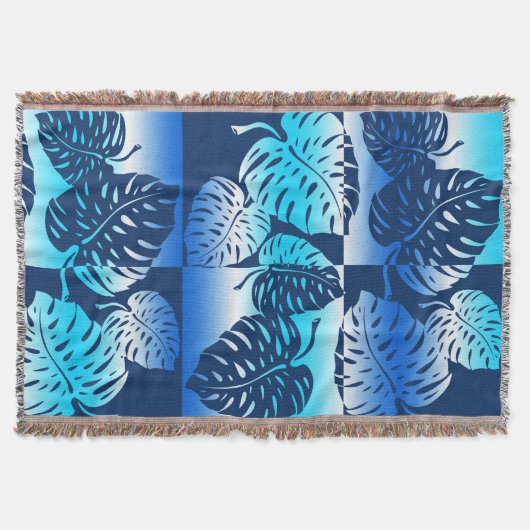 Couverture Makua Monstera Hawaiian Stried Blend Blankets (Devant)