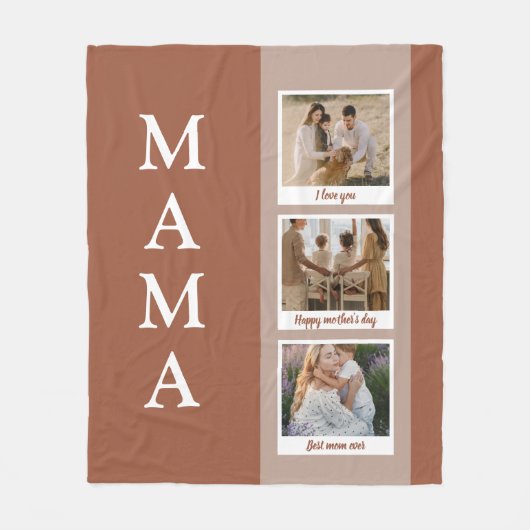 Couverture Mama personnalisée avec 3 photos et per (Devant)