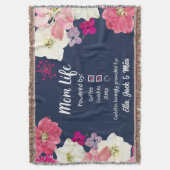 Couverture Maman Vie Café & Dormir Nom Floral Lancer la couve (devant Vertical)