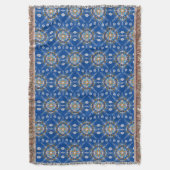 Couverture Mandala dessinée à la main Boho de couleur bleu mo (devant Vertical)