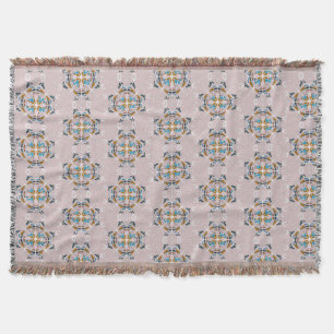 Couverture Mandala dessinée à la main de style bohème couleur