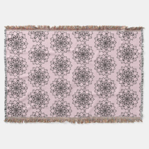 Couverture Mandala Flower Line Art Thaillot Blanket