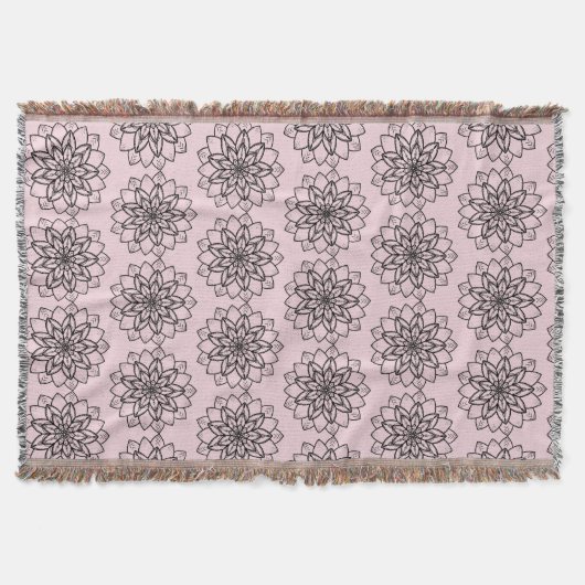 Couverture Mandala Flower Line Art Thaillot Blanket (Devant)