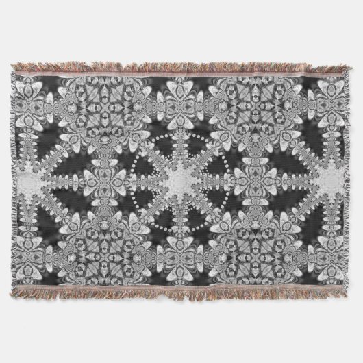 Couverture Mandala Géométrique Arabesque Argent +  (Devant)