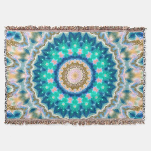Couverture Mandala jaune turquoise (Devant)