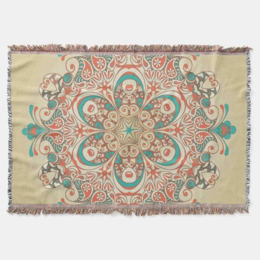 Couverture Mandala Kaléidoscope Mosaïque - Plaid (Devant)