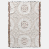 Couverture Mandala Médaillon en beige doux et blanc (devant Vertical)