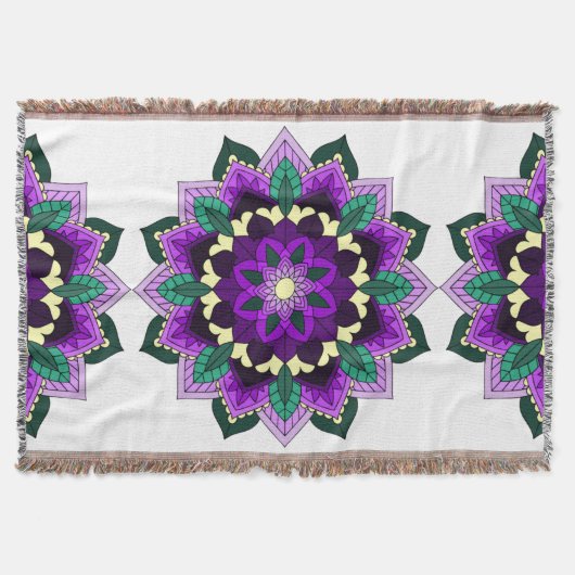 Couverture Mandala Motif 02 en violet (Devant)