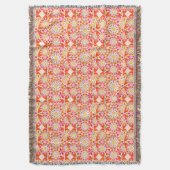 Couverture Mandala motif, corail rouge, rose, or (devant Vertical)