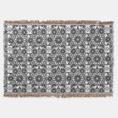Couverture Mandala motif, noir, blanc et gris (Devant)
