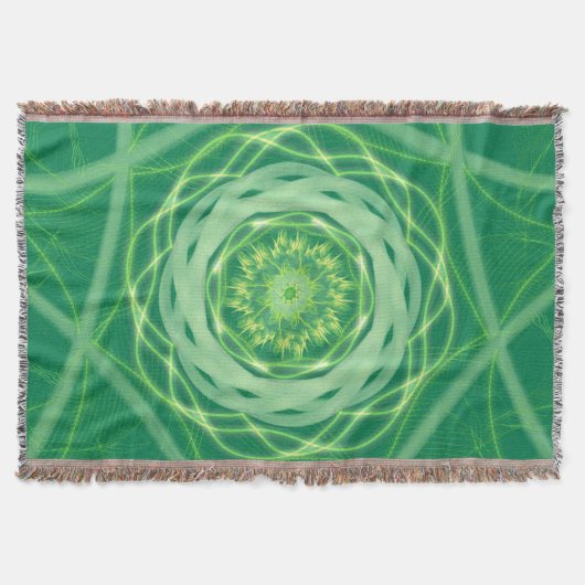 Couverture Mandala Spirographe Vert Radieux (Devant)