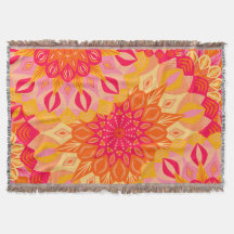 Mandala superposés orange rose jaune