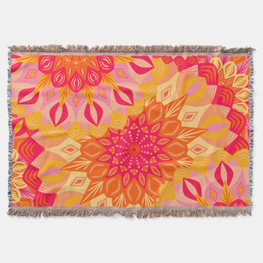 Couverture Mandala superposés orange rose jaune (Devant)
