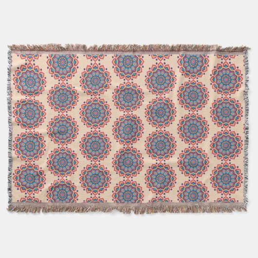 Couverture Mandala vibrant en couleur Hexcolor (Devant)