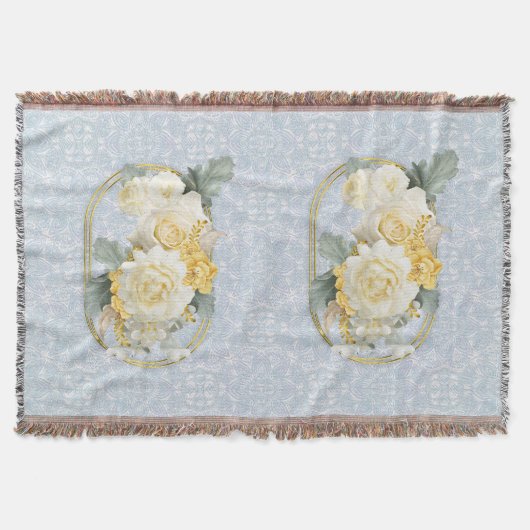 Couverture Mandalas bleu clair, rose et blanc (Devant)