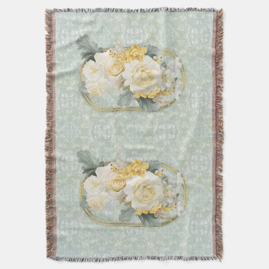 Couverture Mandalas vert clair, jaune et blanc (devant Vertical)